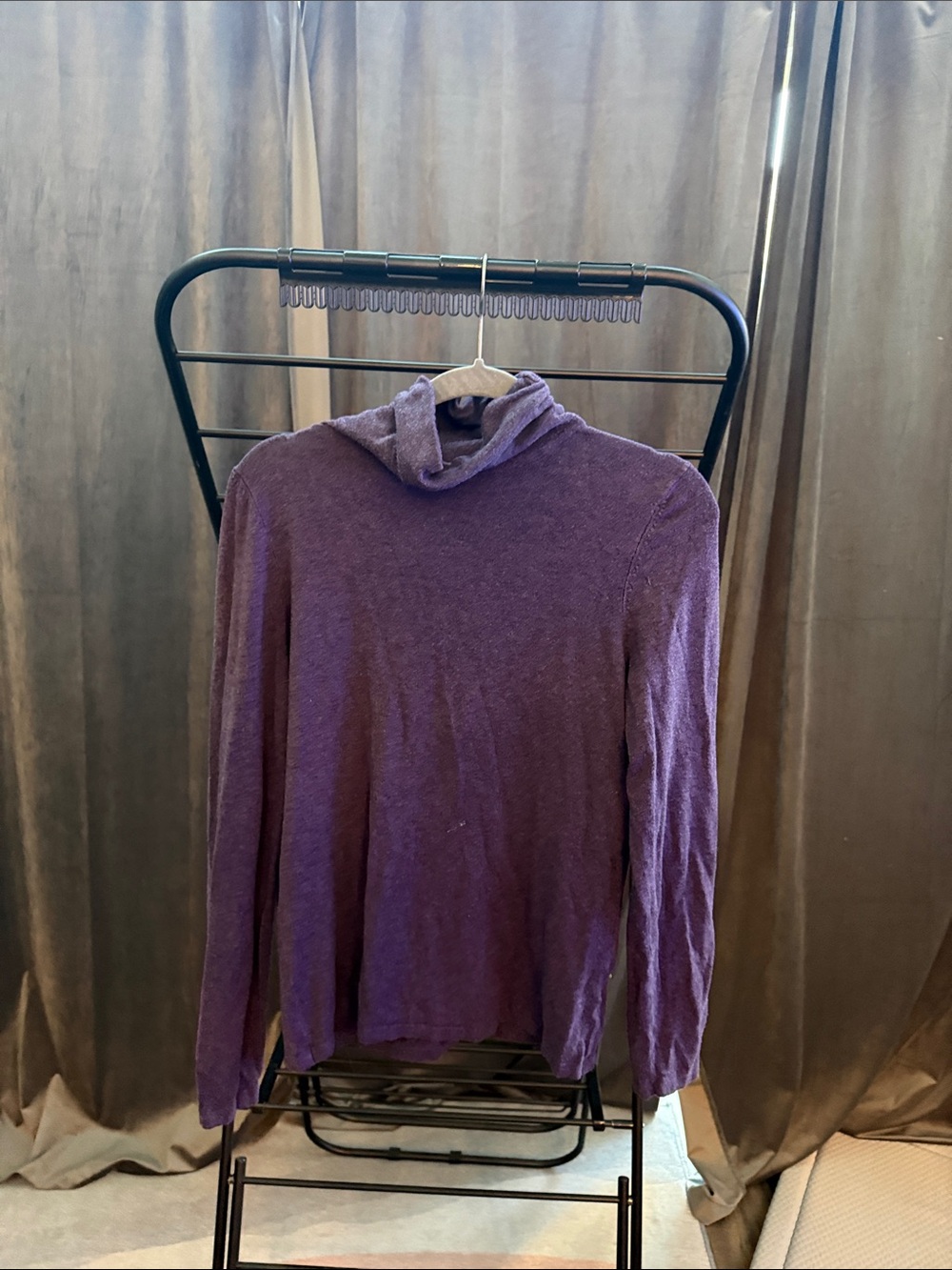 Joseph A Purple Hooded Lightweight Sweater